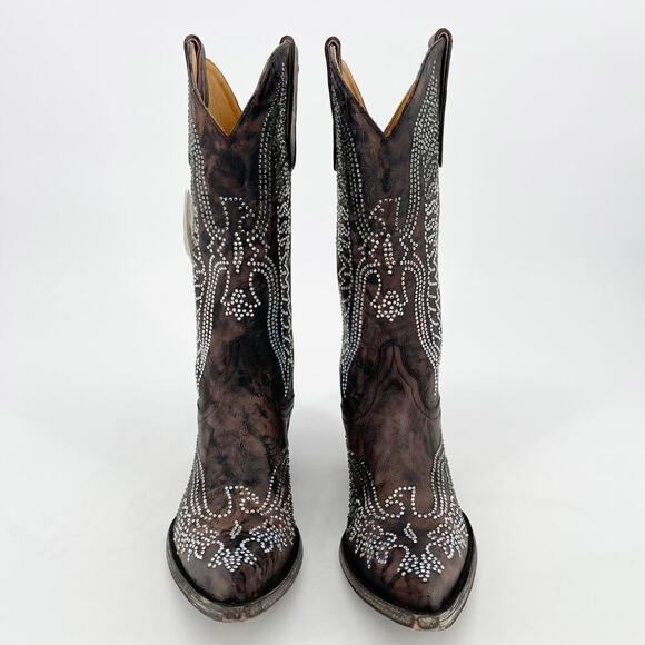NWOB Old Gringo Brown Swarovski Crystal Eagle Western Cowgirl Boot size 7.5 - Picture 5 of 12